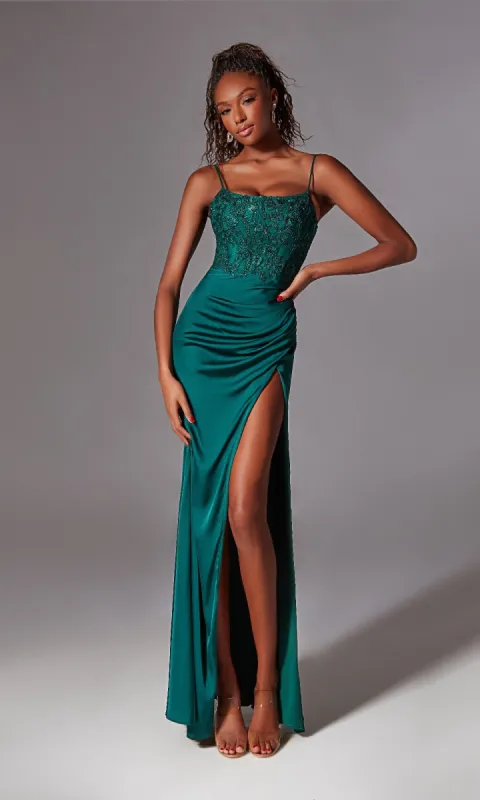 Glitter-Bodice Long Prom Dress: Aerie Couture 233 sold by PromGirl