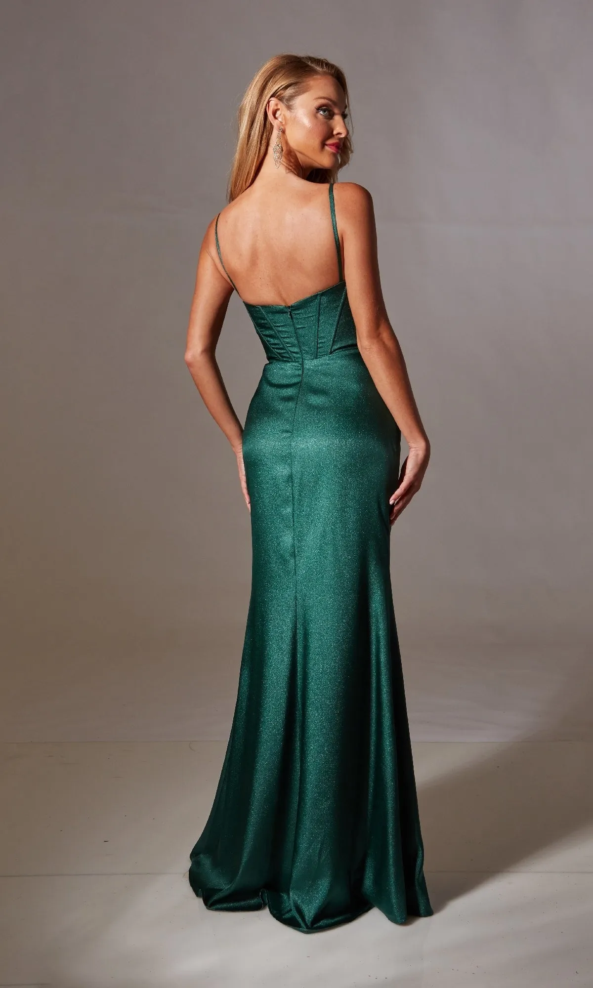 Cowl-Neck Long Glitter Prom Dress: Aerie Couture 232 sold by PromGirl product image thumbnail 2