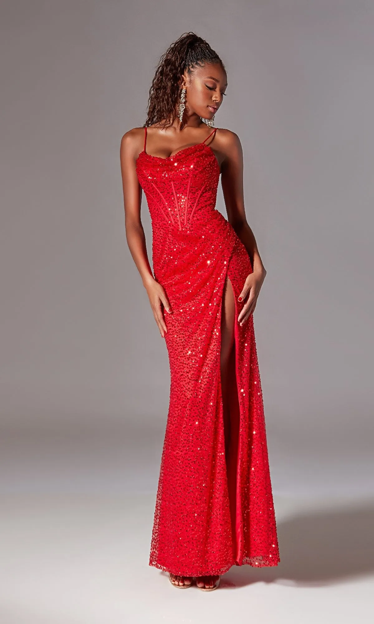 Corset Long Sequin Prom Dress: Aerie Couture 221 sold by PromGirl