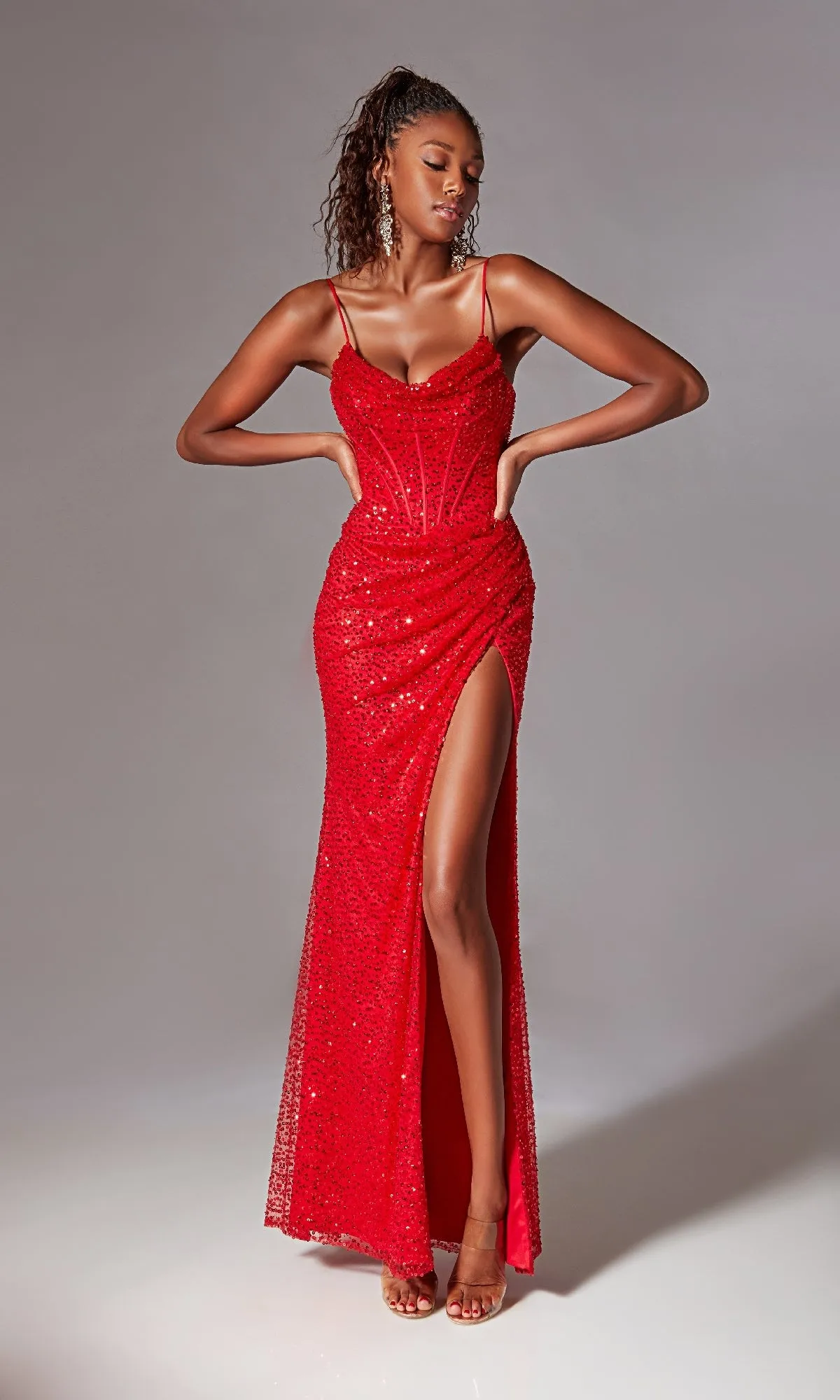 Corset Long Sequin Prom Dress: Aerie Couture 221 sold by PromGirl product image thumbnail 3