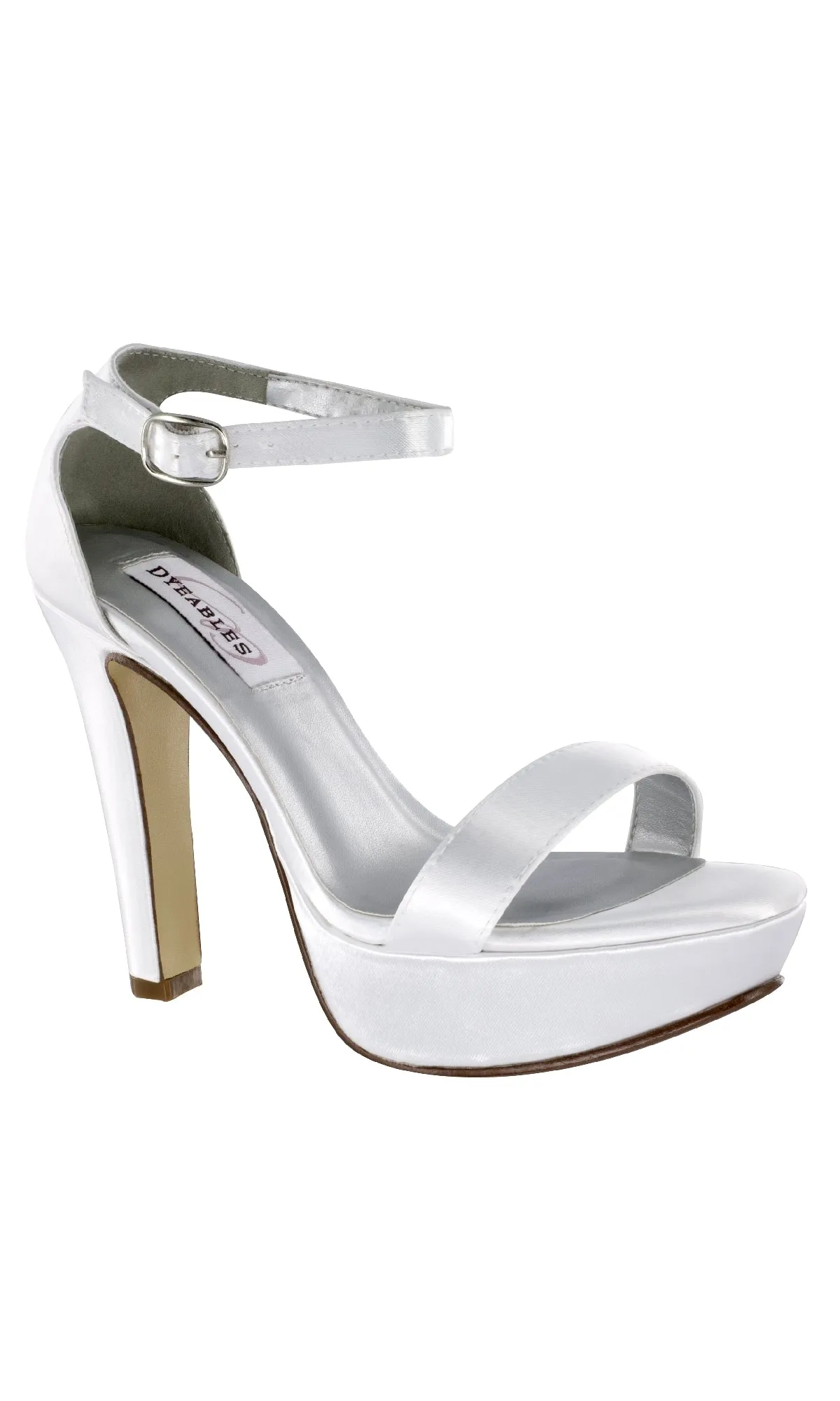 Mary White Satin Prom Dress Shoes: Dyeables 4432 sold by PromGirl product image thumbnail 2