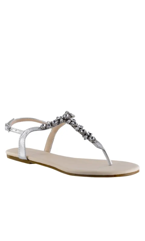 Paula Silver Thong Sandal Prom Shoes: Touch Ups 4413 sold by PromGirl