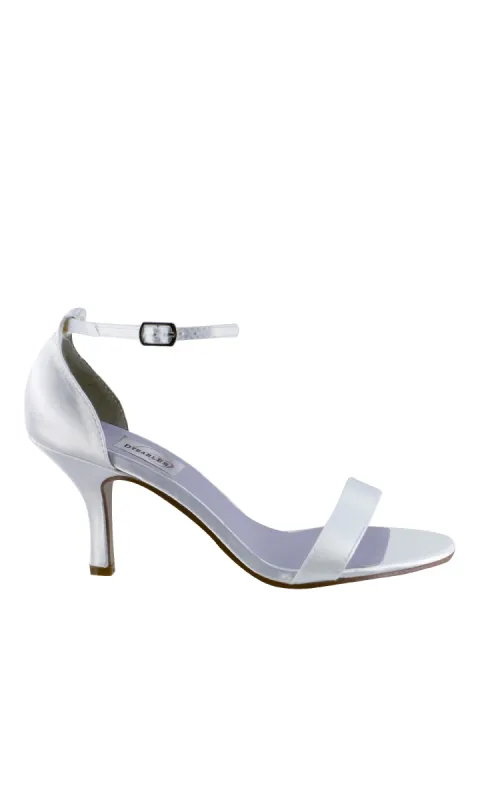 Nayomi White Satin Prom Shoes: Dyeables 4353 sold by PromGirl