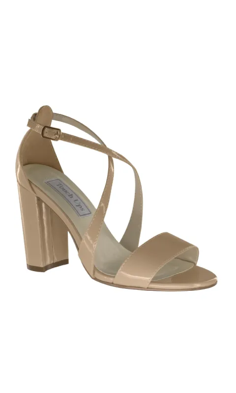 Micah Block-Heel Nude Prom Shoes: Touch Ups 4322 sold by PromGirl
