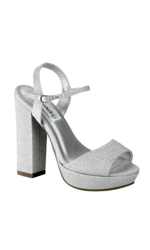 Whitta Silver Glitter Prom Shoes: Dyeables 55717 sold by PromGirl