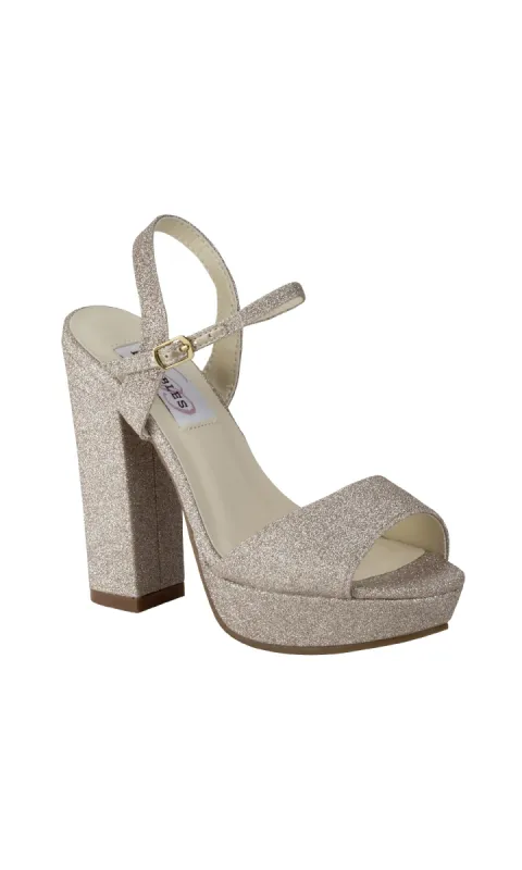 Whitta Champagne Glitter Prom Shoes: Dyeables 55617 sold by PromGirl
