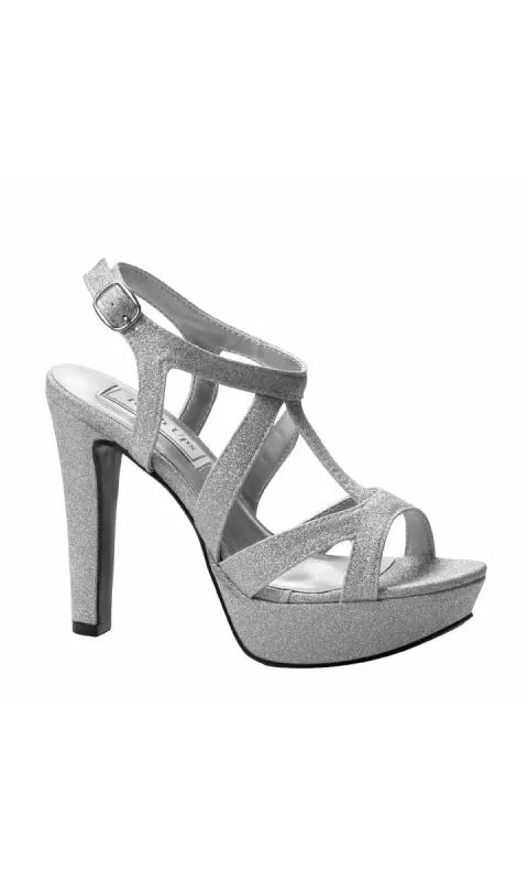 Queenie Silver Glitter Prom Shoes: Touch Ups 4222 sold by PromGirl