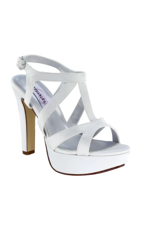 Queenie White Crepe Prom Shoes: Dyeables 4287 sold by PromGirl