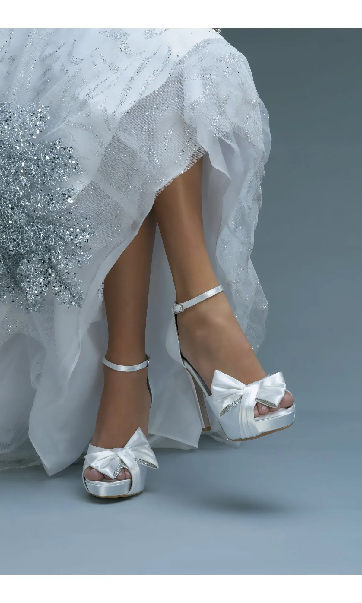 Jay White Satin Prom Shoes: Dyeables 24812 sold by PromGirl product image thumbnail 2
