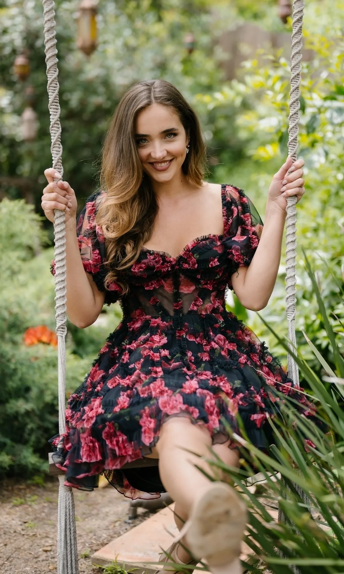 Short Sleeve Short Print Prom Dress: Aleta 1304 sold by PromGirl