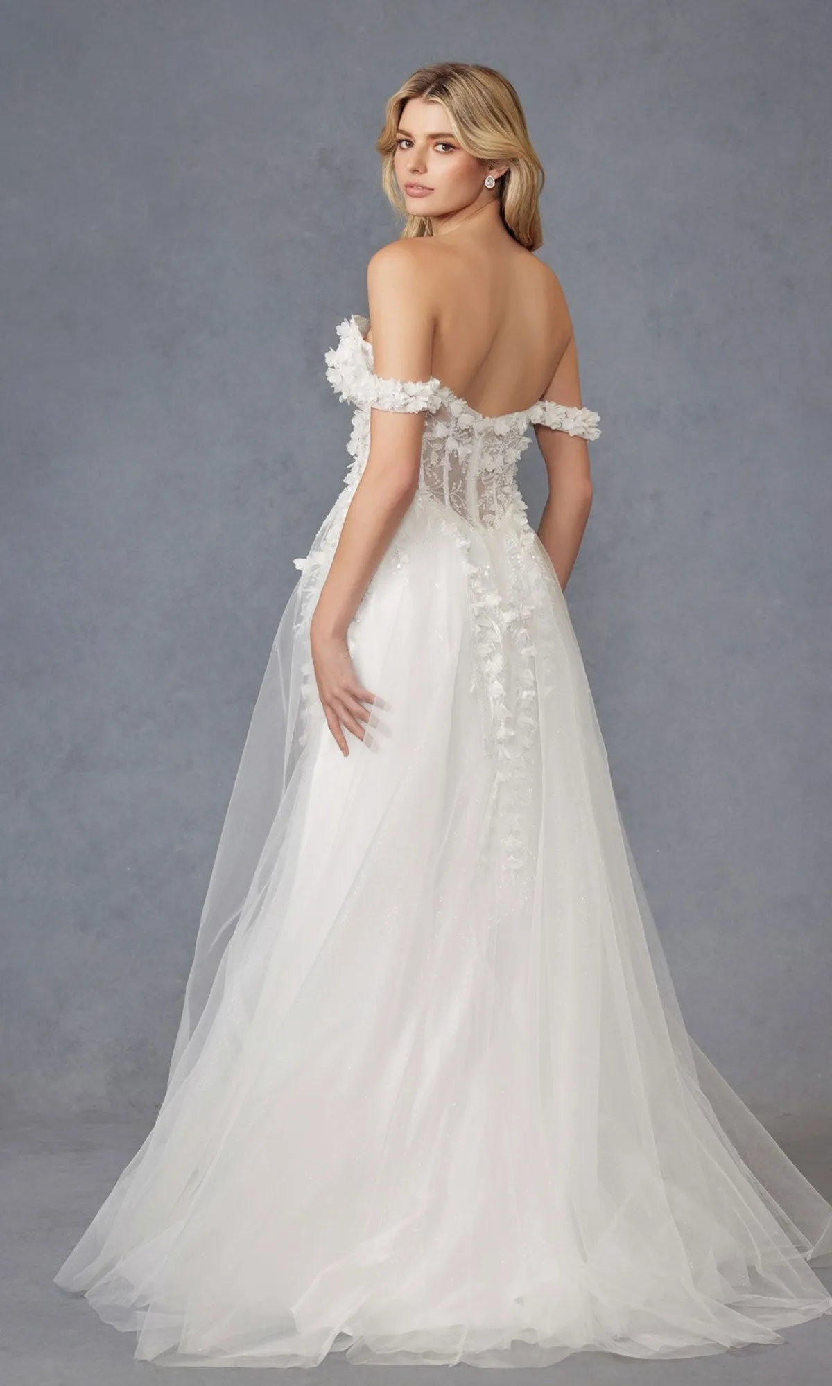 Off-White Bridal Ball Gown: Juliet JT2483KW sold by PromGirl product image thumbnail 2