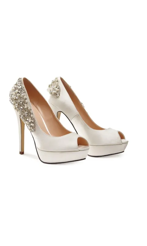 Indulgence Ivory Satin Prom Shoes: Paradox London P1710 sold by PromGirl