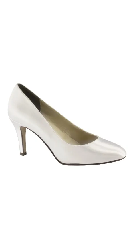 Sandra Classic White Satin Prom Shoes: Touch Ups 503 sold by PromGirl