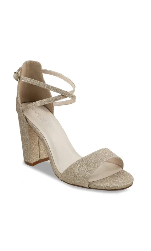 Jordy Champagne Glitter Prom Shoes: Touch Ups 4630 sold by PromGirl