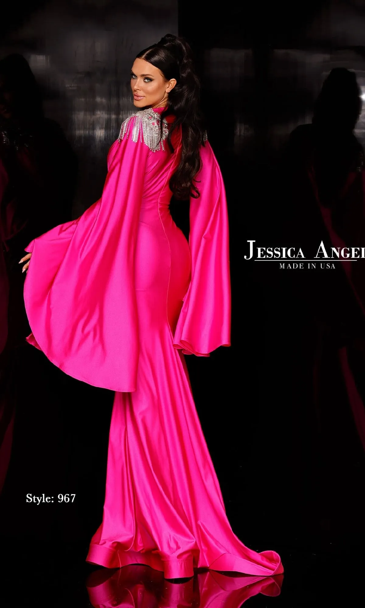 Long Cape-Sleeve Formal Dress: Jessica Angel 967 sold by PromGirl product image thumbnail 2