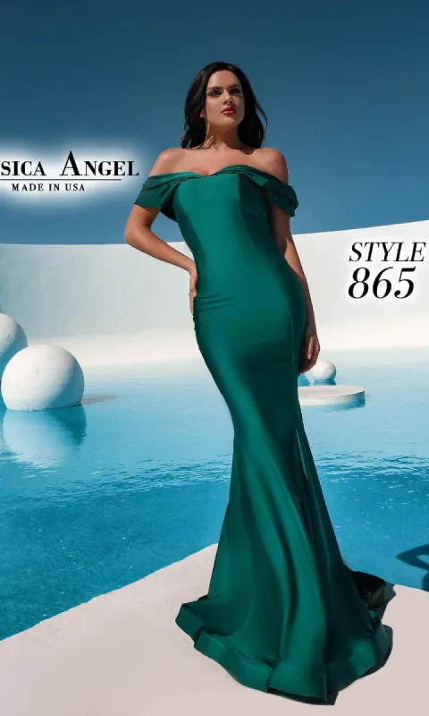Off-Shoulder Long Prom Dress: Jessica Angel 865 sold by PromGirl