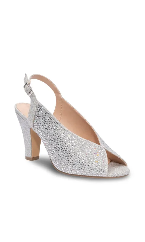 Glory Silver Glitter Prom Shoes: Paradox London P2300 sold by PromGirl