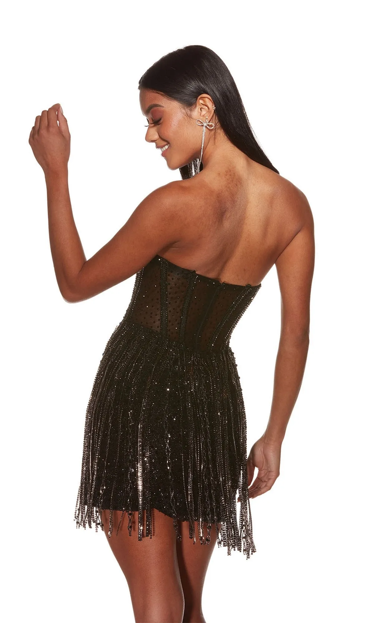 Alyce Strapless Short Fringe Cocktail Dress 4941 sold by PromGirl product image thumbnail 3