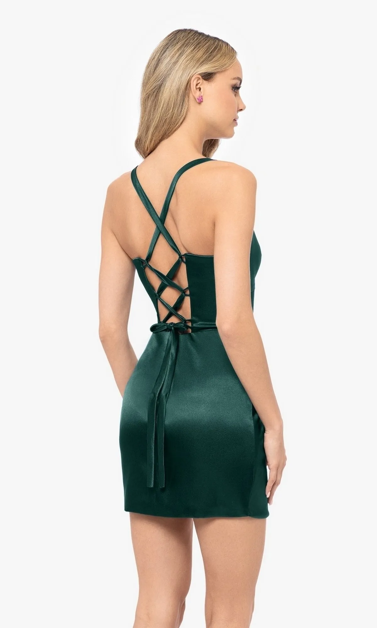 Lace-Up Short Sweetheart Homecoming Dress BNC120 sold by PromGirl product image thumbnail 2