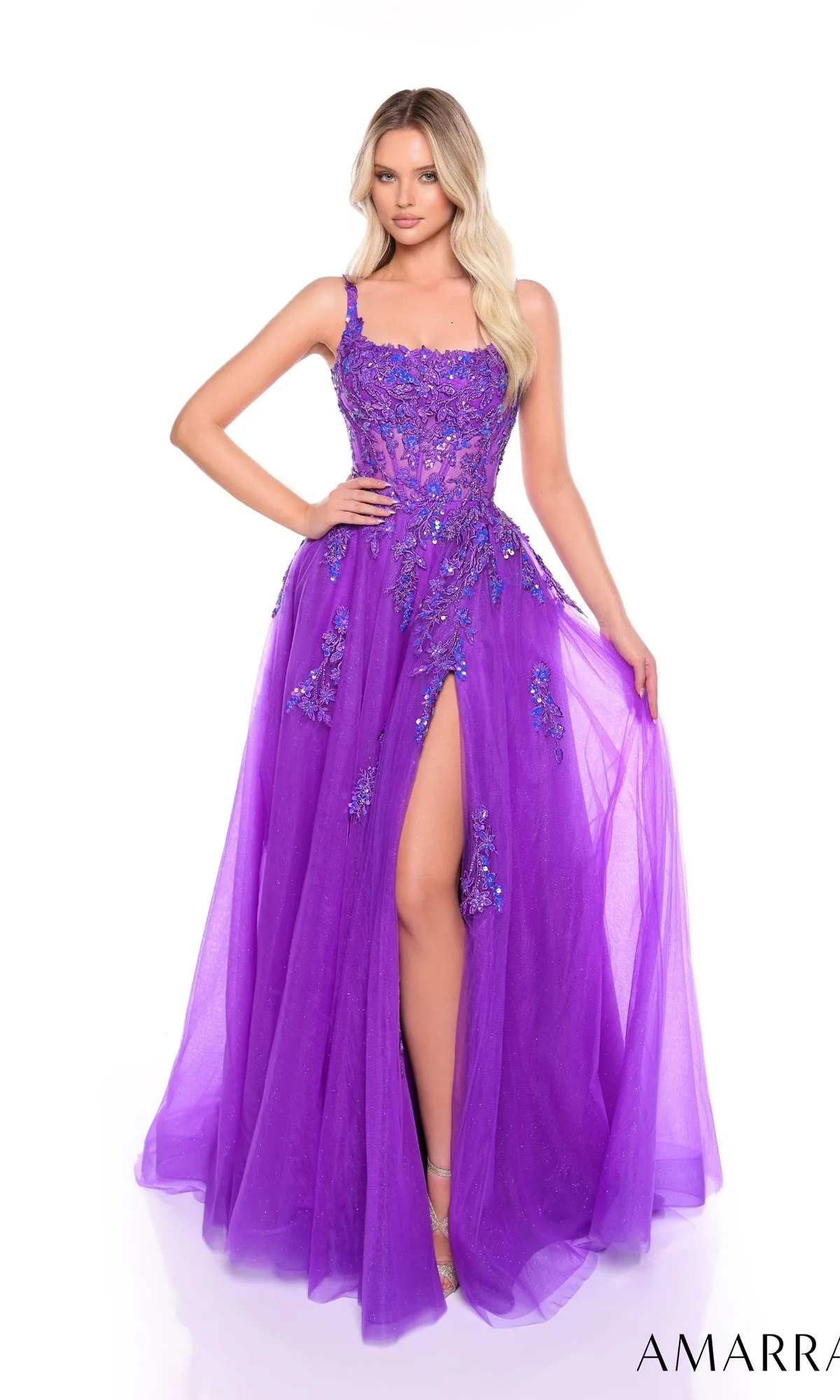 Embroidered Prom Ball Gown: Amarra 88084 sold by PromGirl product image thumbnail 3