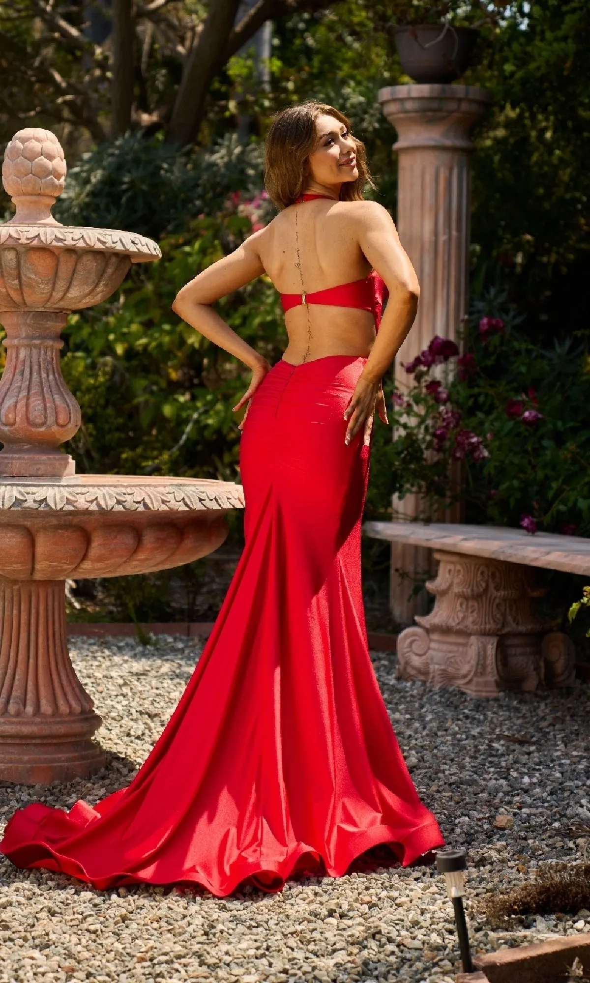 Long Halter Prom Dress: Atria 7034H sold by PromGirl product image thumbnail 2