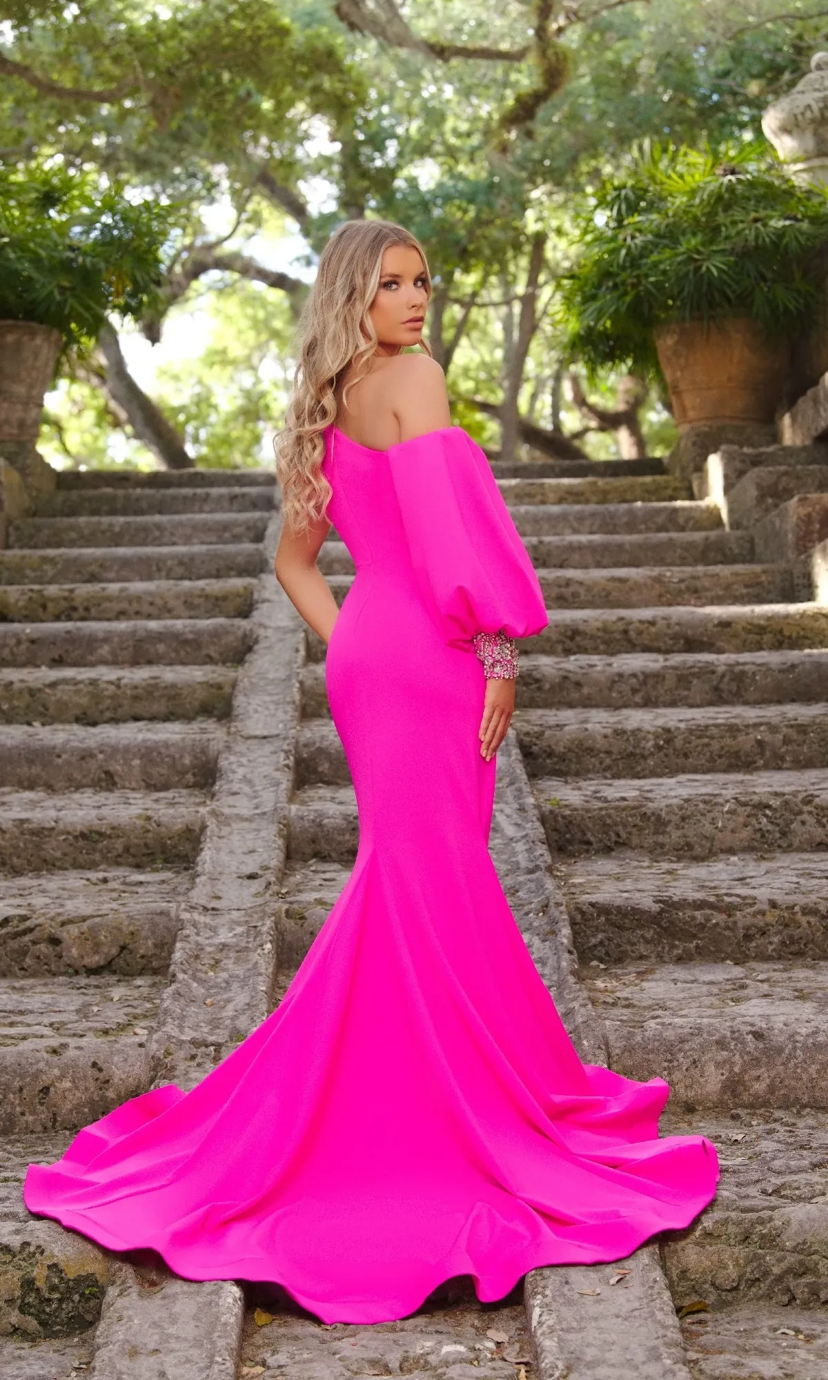 One-Sleeve Long Prom Dress: Ava Presley 38352 sold by PromGirl product image thumbnail 4