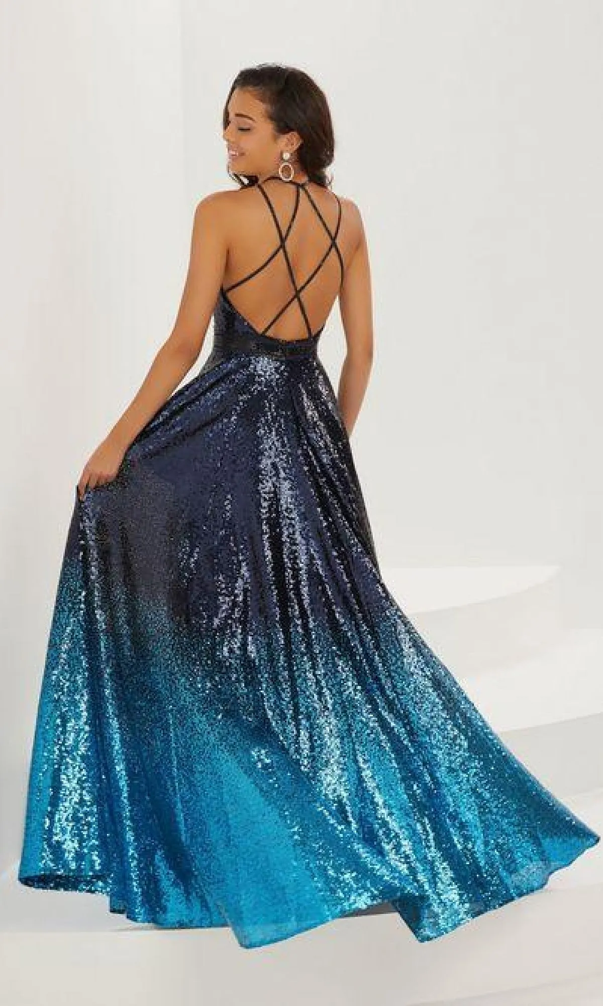 A-Line Sequin Ombre Prom Dress: Tiffany 16941 sold by PromGirl product image thumbnail 2