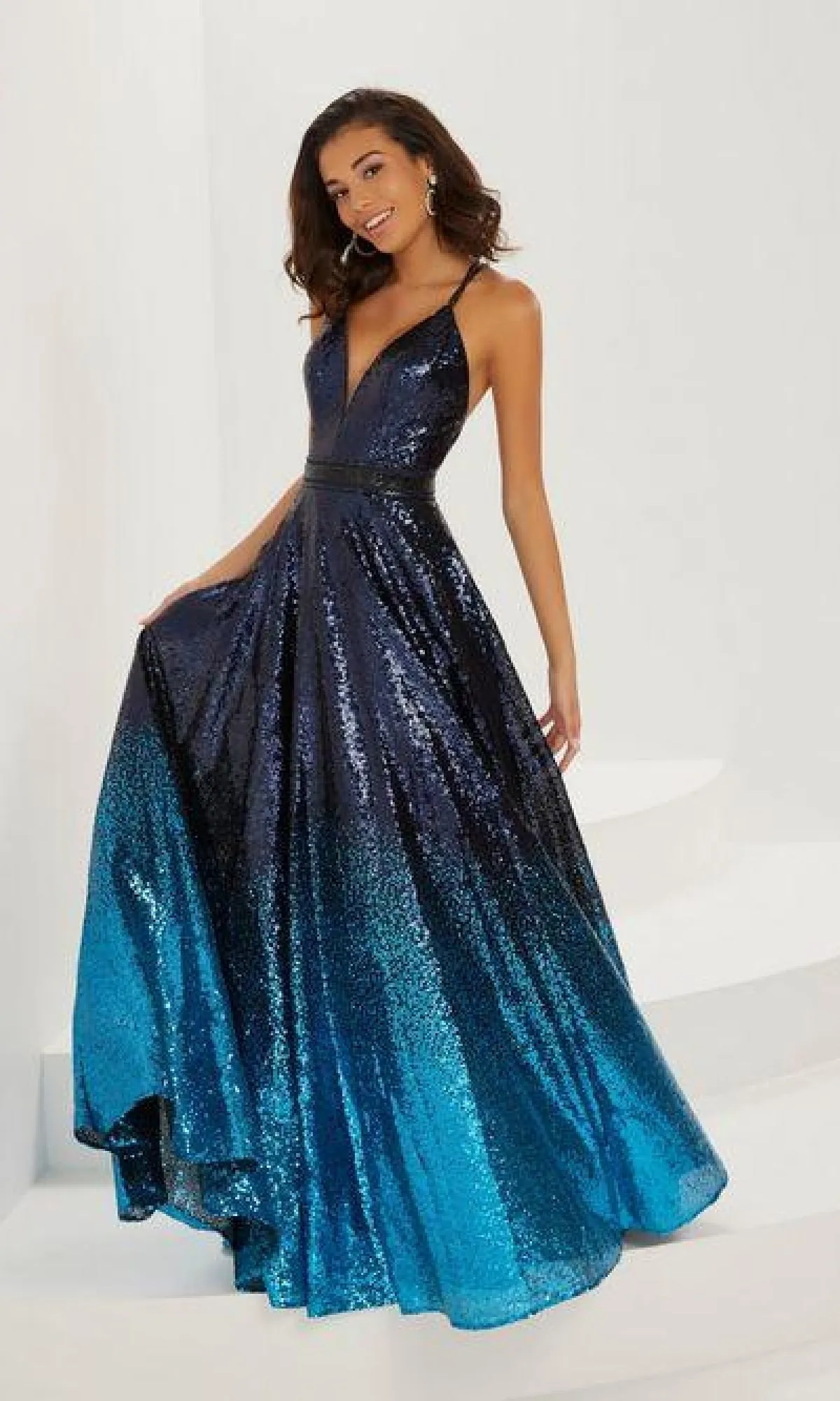A-Line Sequin Ombre Prom Dress: Tiffany 16941 sold by PromGirl product image thumbnail 3