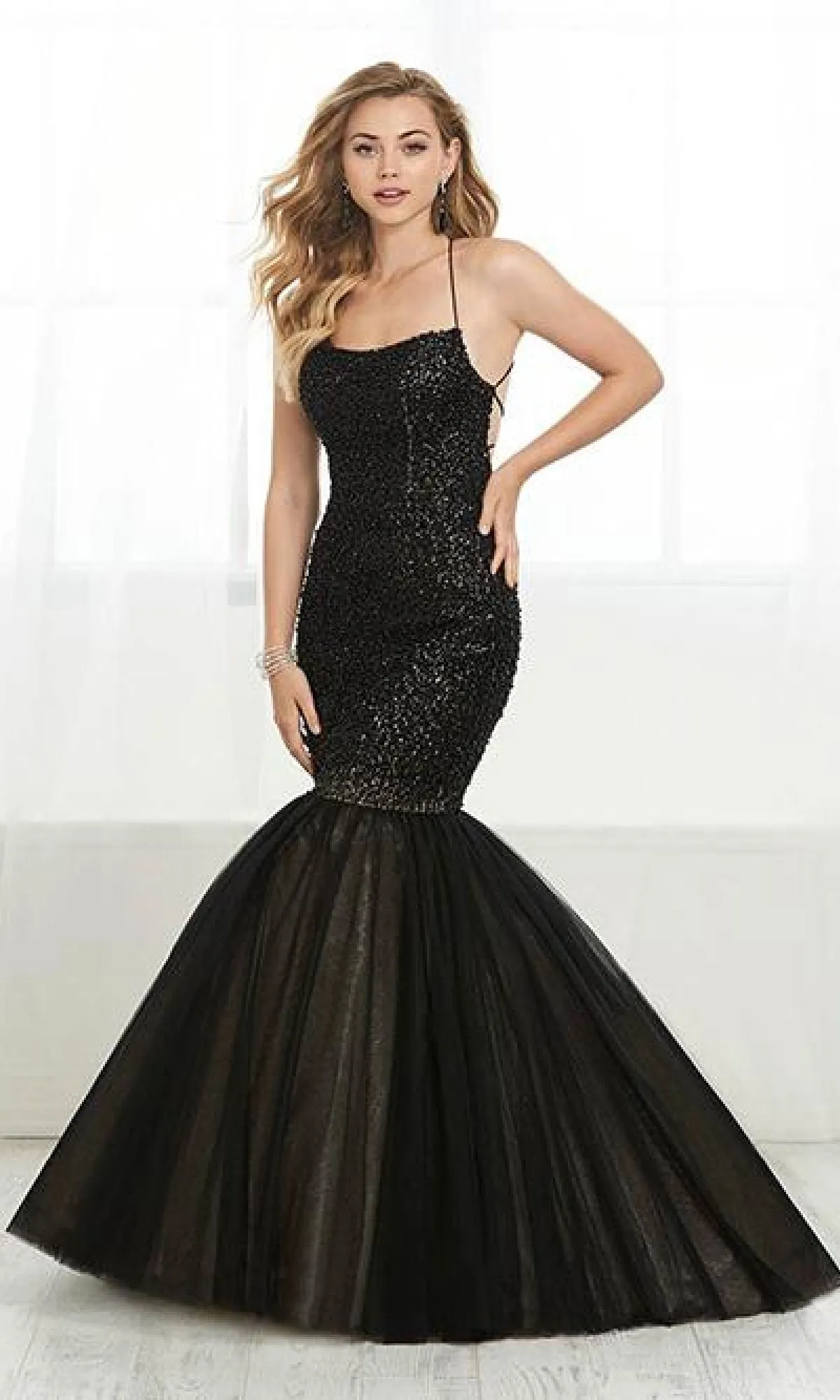 Sparkly Mermaid Prom Dress: Tiffany 16406 sold by PromGirl