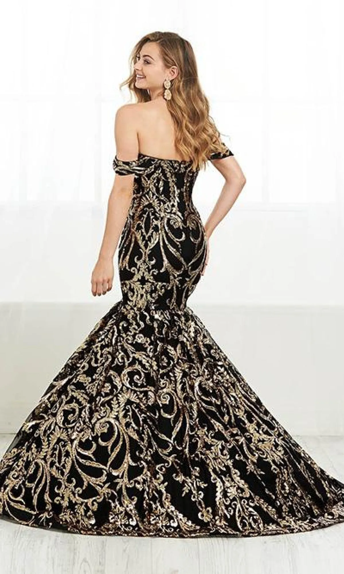 Off-the-Shoulder Mermaid Gown: Tiffany 16394 sold by PromGirl product image thumbnail 2