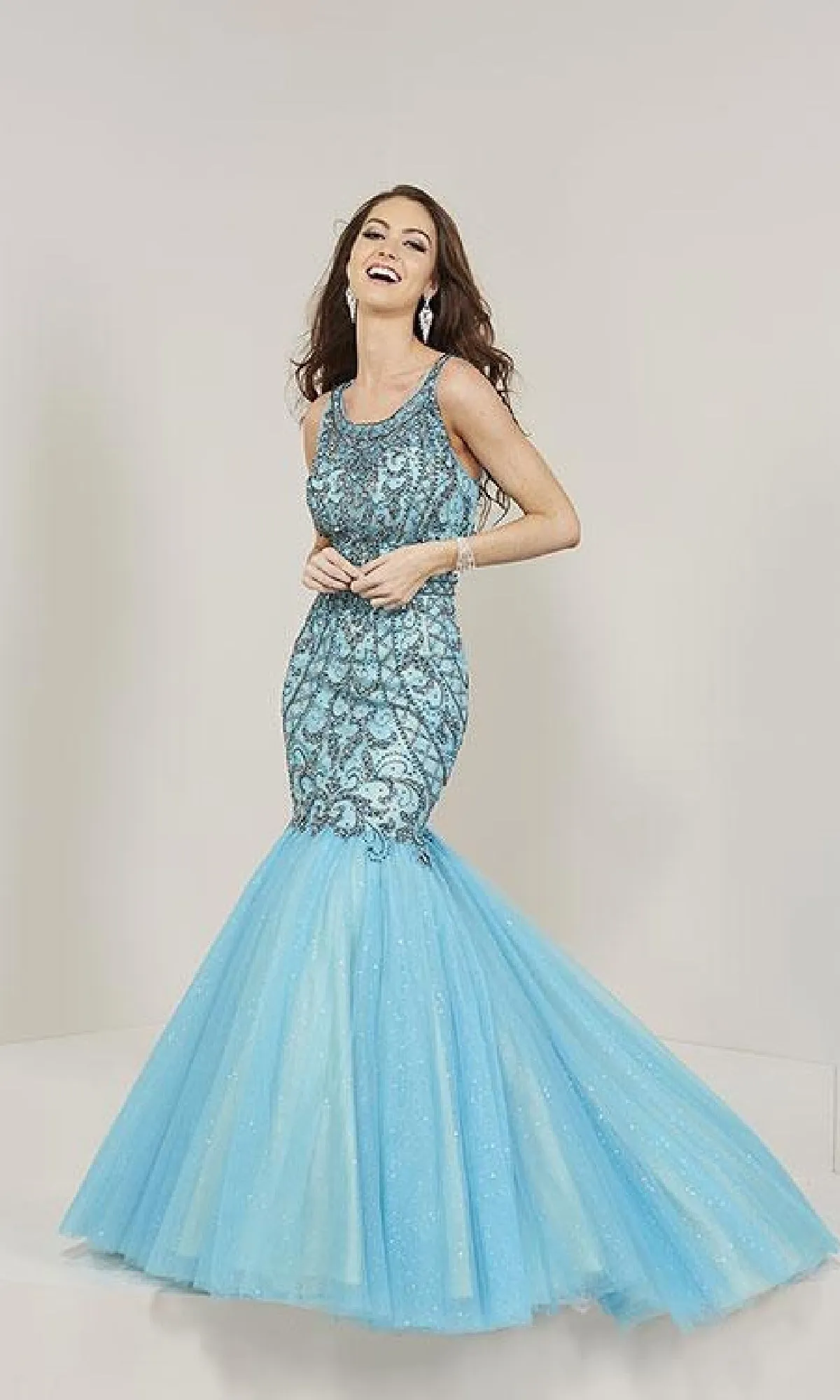 Glitter Mermaid Prom Dress: Tiffany 16370 sold by PromGirl product image thumbnail 5