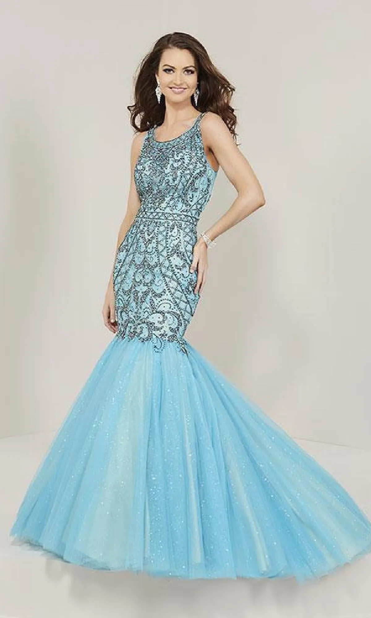 Glitter Mermaid Prom Dress: Tiffany 16370 sold by PromGirl product image thumbnail 4