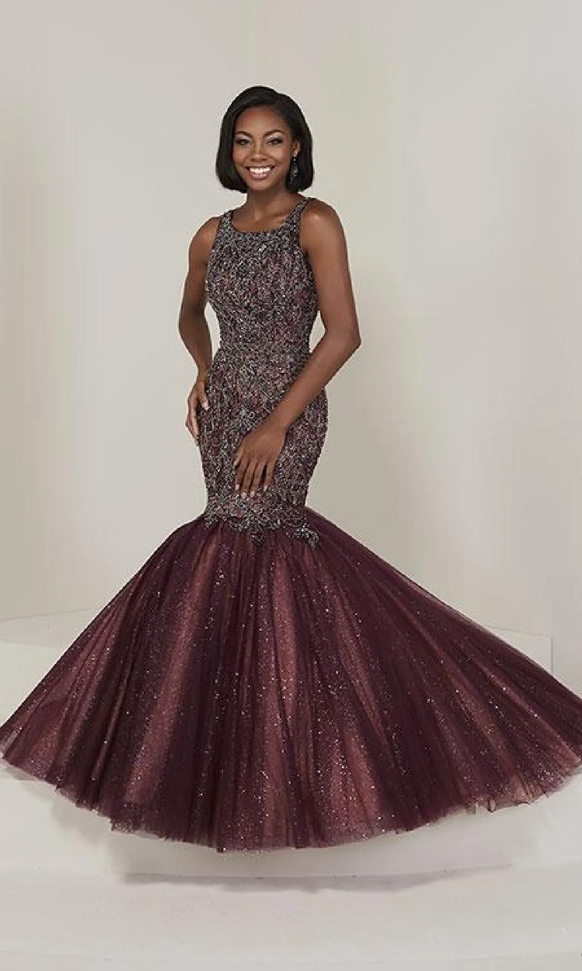Glitter Mermaid Prom Dress: Tiffany 16370 sold by PromGirl product image thumbnail 3