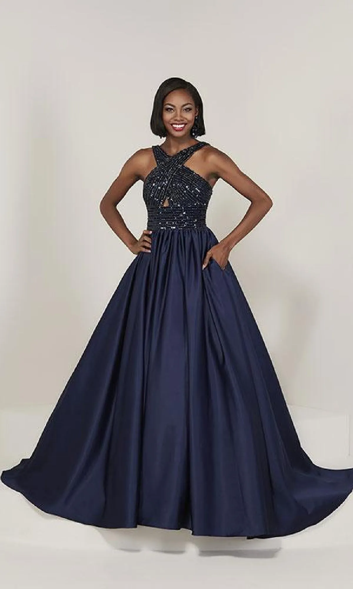 Sequin-Bodice Ball Gown: Tiffany 16327 sold by PromGirl product image thumbnail 5