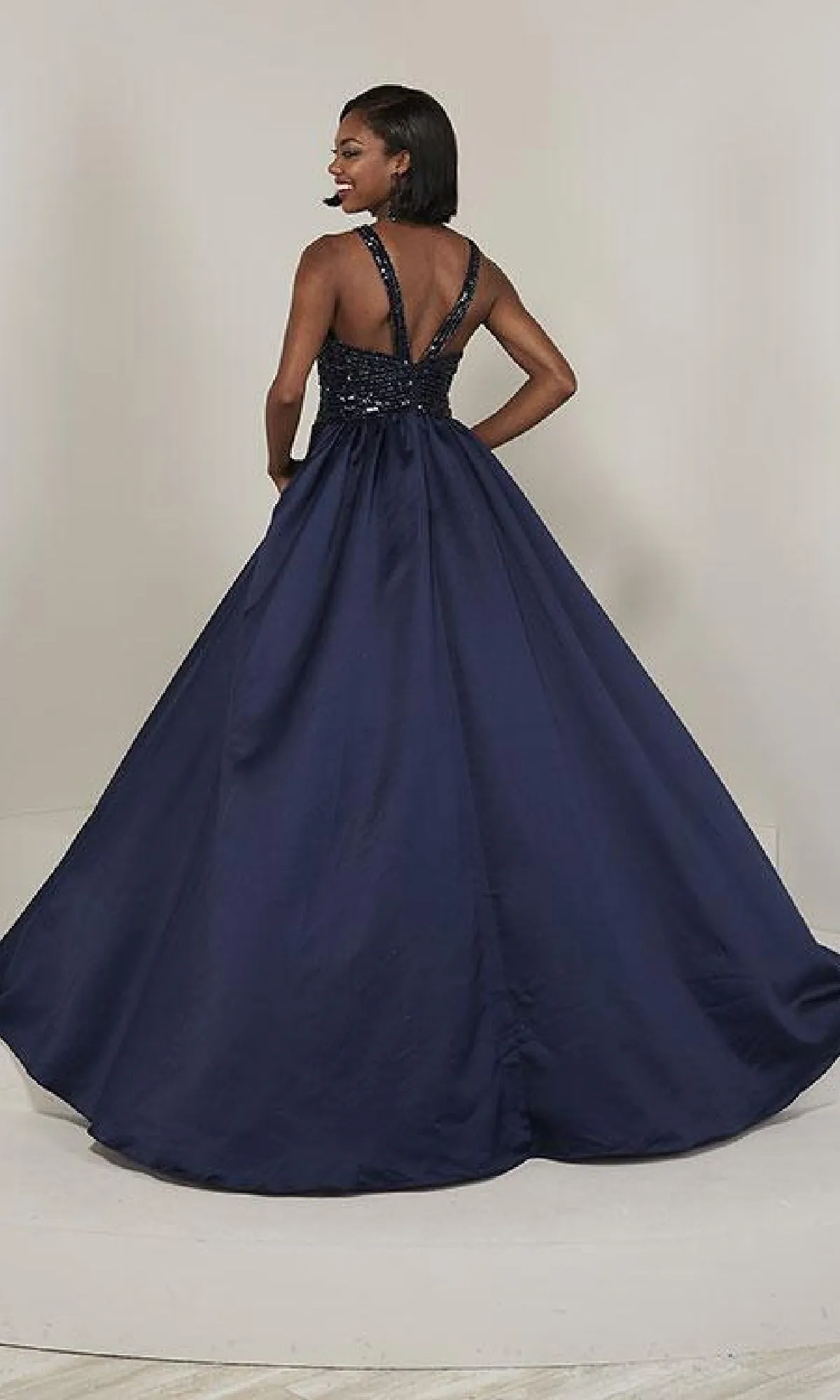 Sequin-Bodice Ball Gown: Tiffany 16327 sold by PromGirl product image thumbnail 2