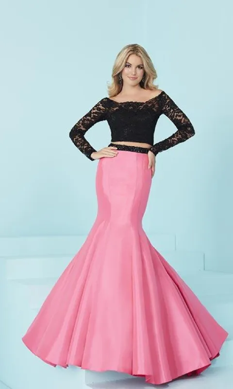 Two-Piece Mermaid Prom Dress with Lace Sleeves sold by PromGirl