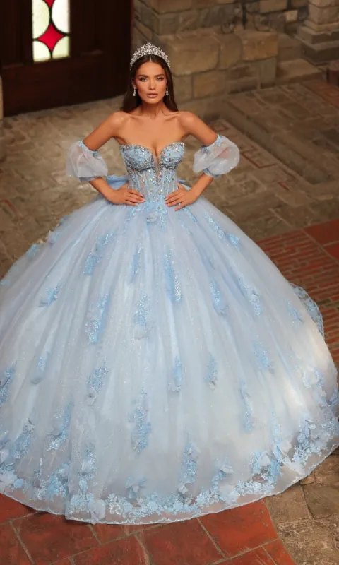 Catehdral-Train Quinceanera Dress: Amarra 54242 made by PromGirl