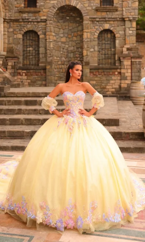 Puff-Sleeve Quinceanera Dress: Amarra 54234 sold by PromGirl
