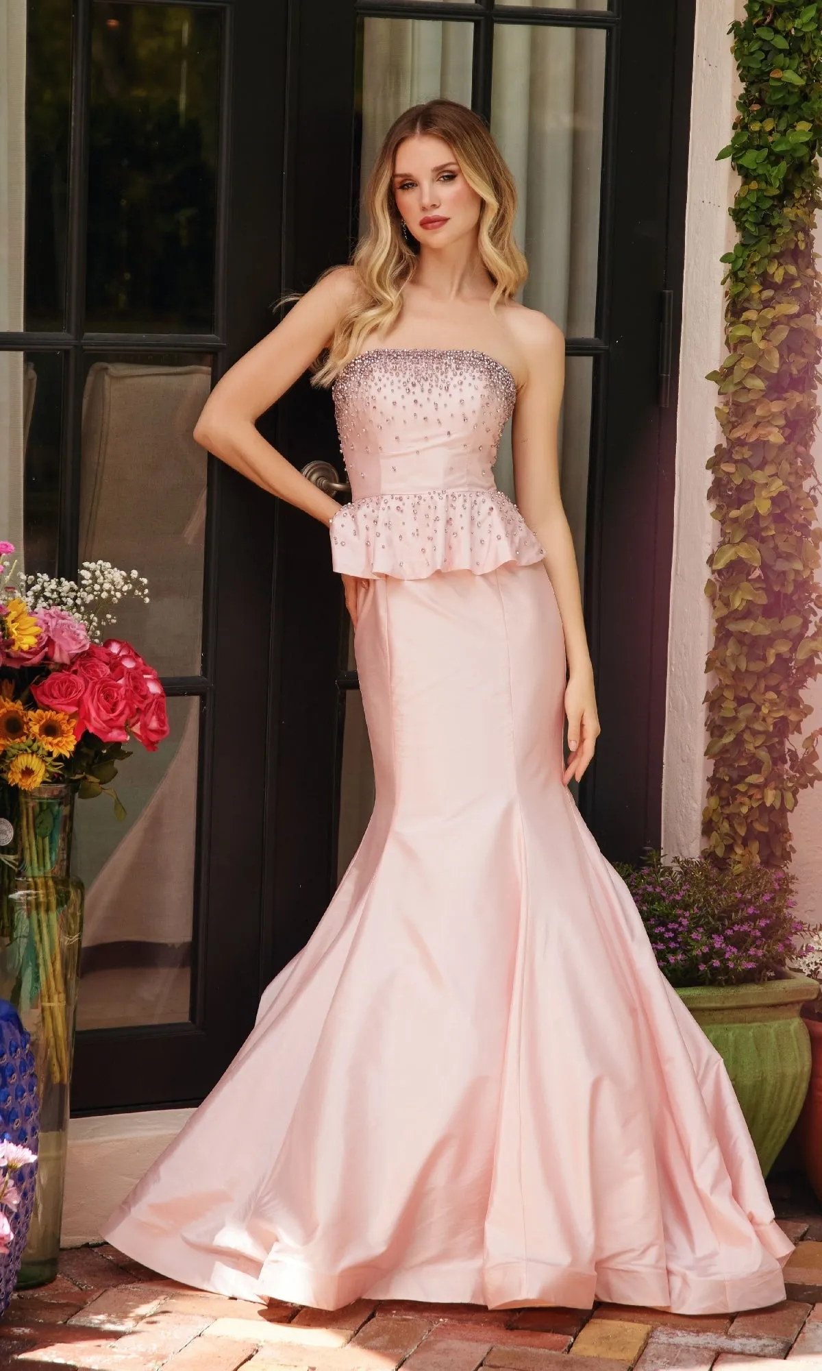 Strapless Peplum Prom Dress: Ava Presley 40092 sold by PromGirl product image thumbnail 3
