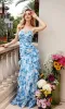 Floral-Print Strapless Prom Dress: Ava Presley 40027 sold by PromGirl