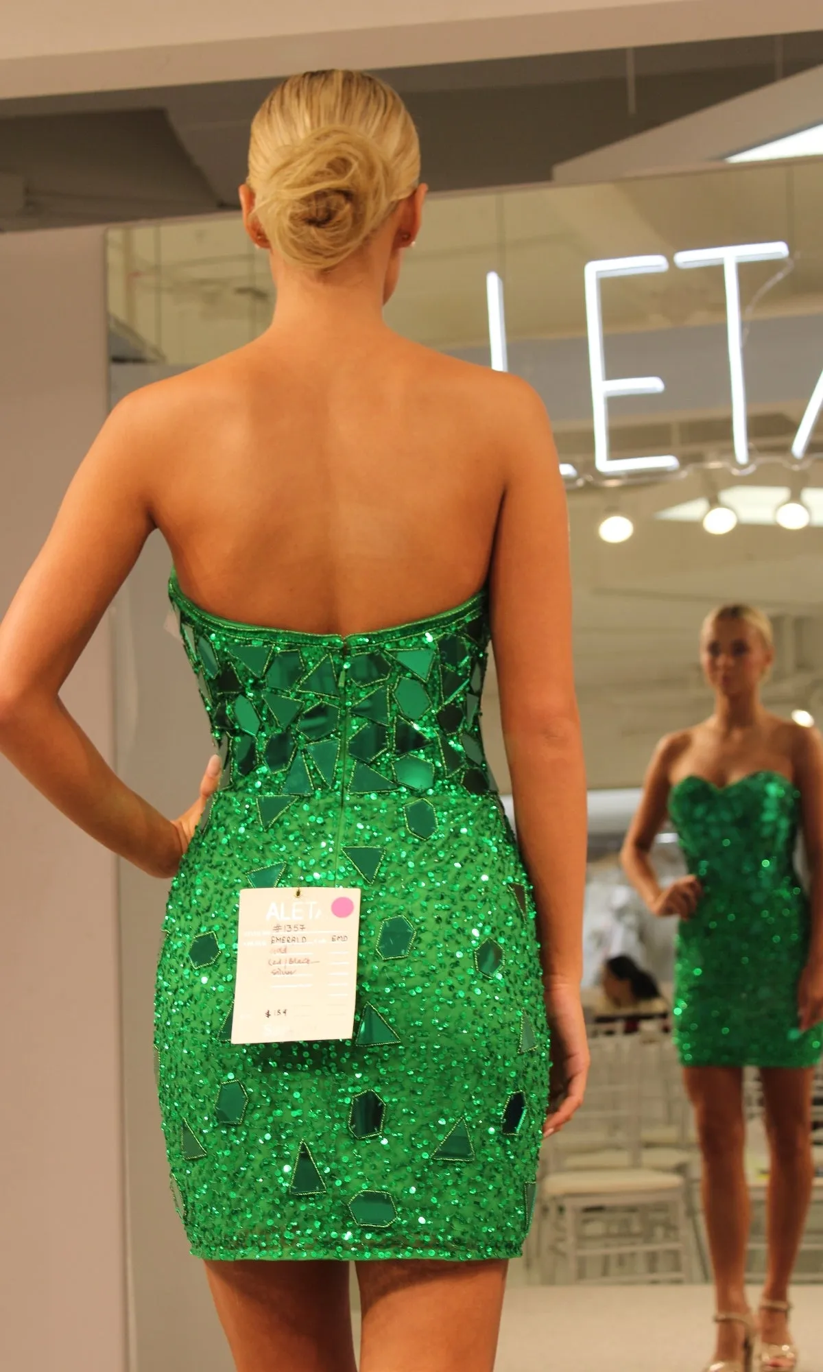 Strapless Short Sequin Party Dress: Aleta 1357 sold by PromGirl product image thumbnail 2