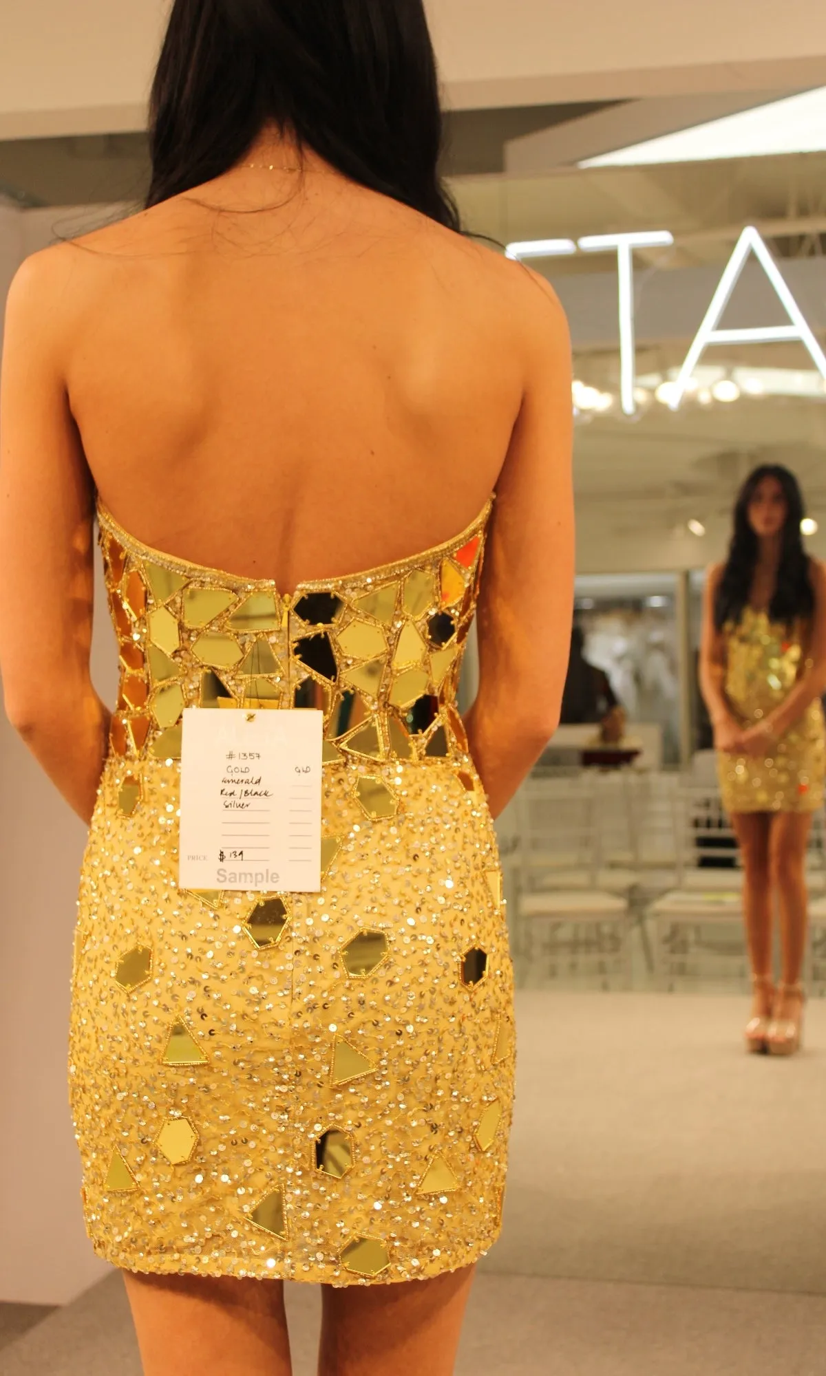 Strapless Short Sequin Party Dress: Aleta 1357 sold by PromGirl product image thumbnail 4