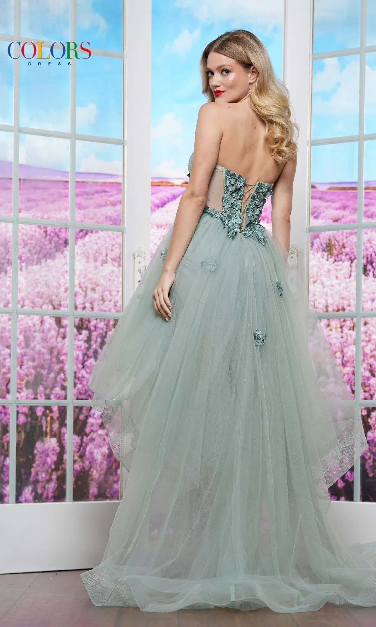 Strapless High-Low Prom Dress: Colors Dress 3600 sold by PromGirl product image thumbnail 2