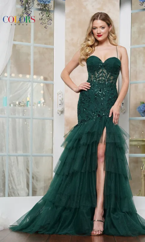 Long Glitter Mermaid Prom Dress: Colors Dress 3471 sold by PromGirl
