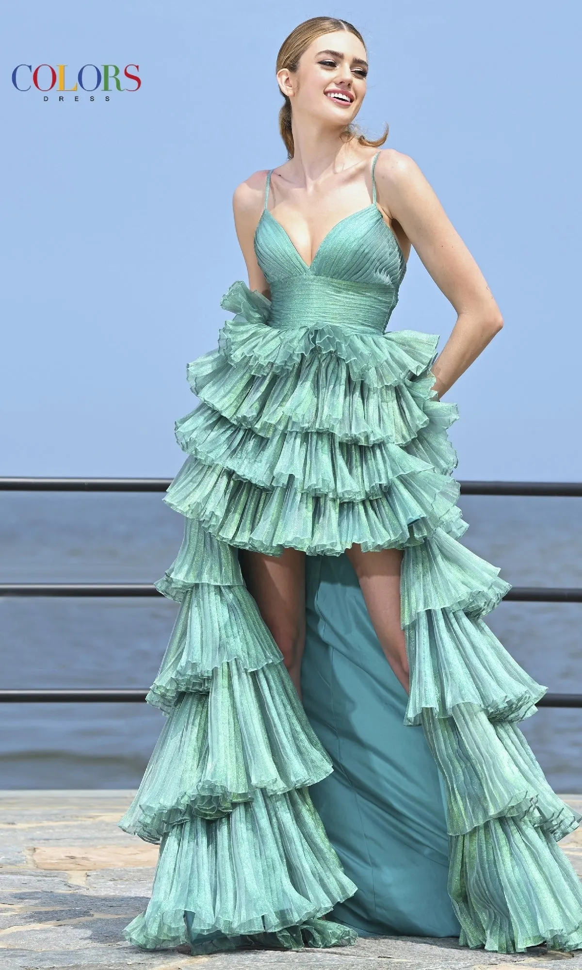 Ruffled High-Low Prom Dress: Colors Dress 3462 sold by PromGirl product image thumbnail 5
