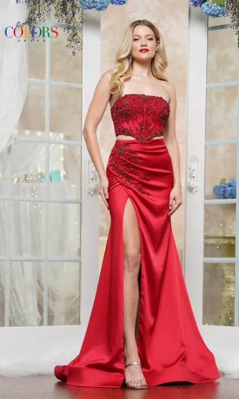 Two-Piece Long Prom Dress: Colors Dress 3426 sold by PromGirl