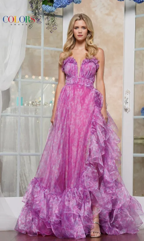 Strapless Pink Prom Ball Gown: Colors Dress 3591 sold by PromGirl