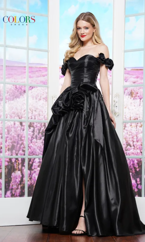 Off-the-Shoulder Prom Ball Gown: Colors Dress 3521 sold by PromGirl