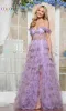 Ruffled Floral-Print Prom Ball Gown: Colors Dress 3504 sold by PromGirl