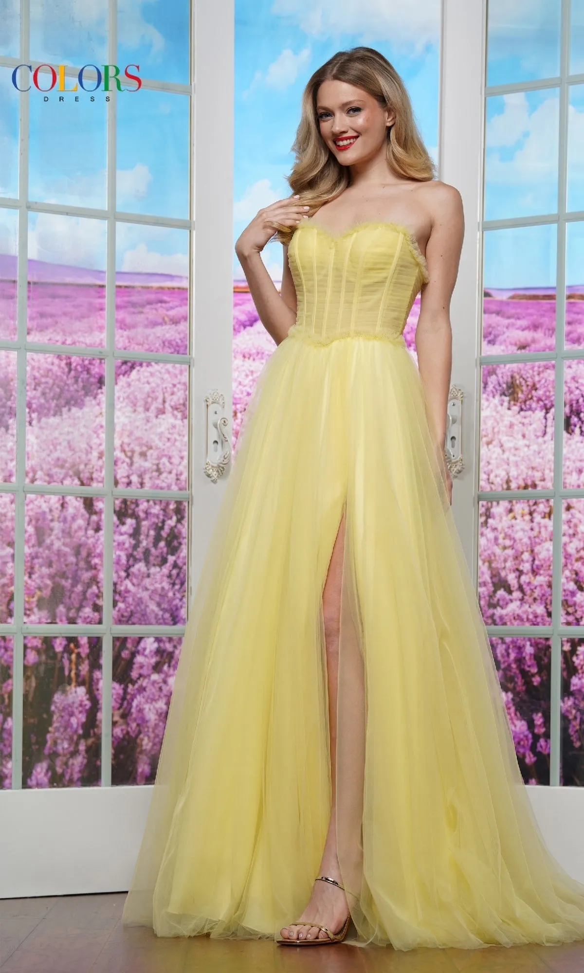 Strapless Long Prom Ball Gown: Colors Dress 3486 sold by PromGirl product image thumbnail 4